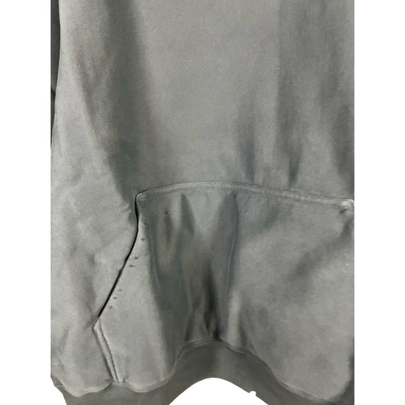 Yeezy Gap Engineered by Balenciaga Logo Hoodie 'Dark Green' Distressed - Picture 2 of 5